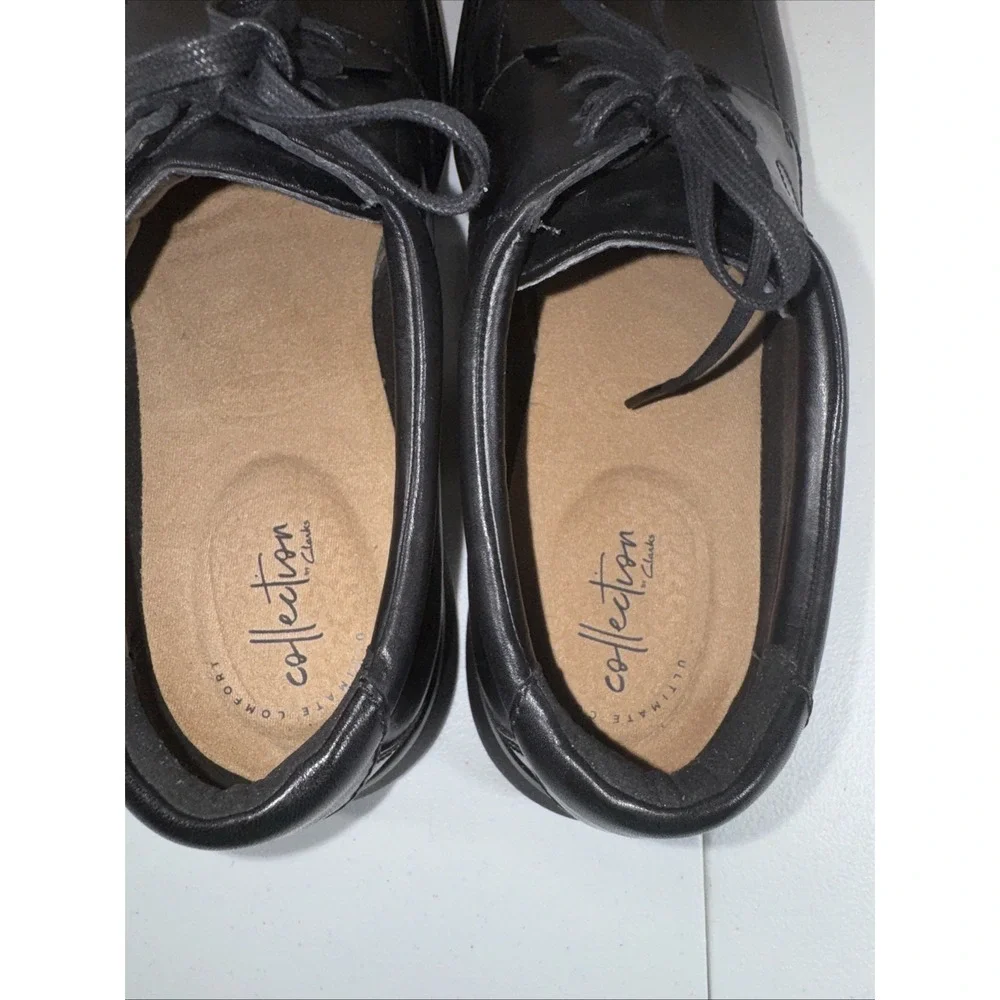 Clarks Kempton Run Men's Size 13 M Black Leather Oxford Dress Shoes Church Work